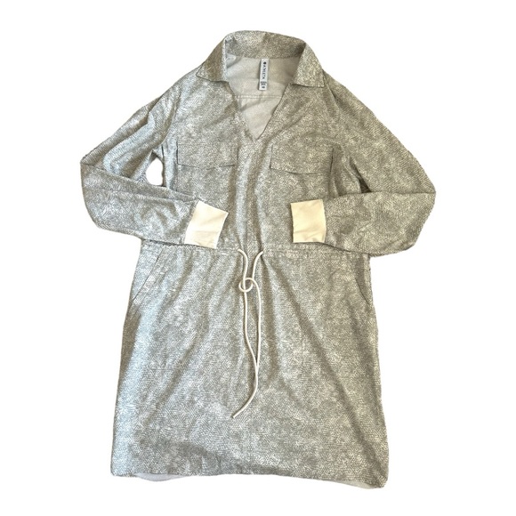 Athleta Zumba Printed Shirtdress In Viper Grey - Picture 2 of 12